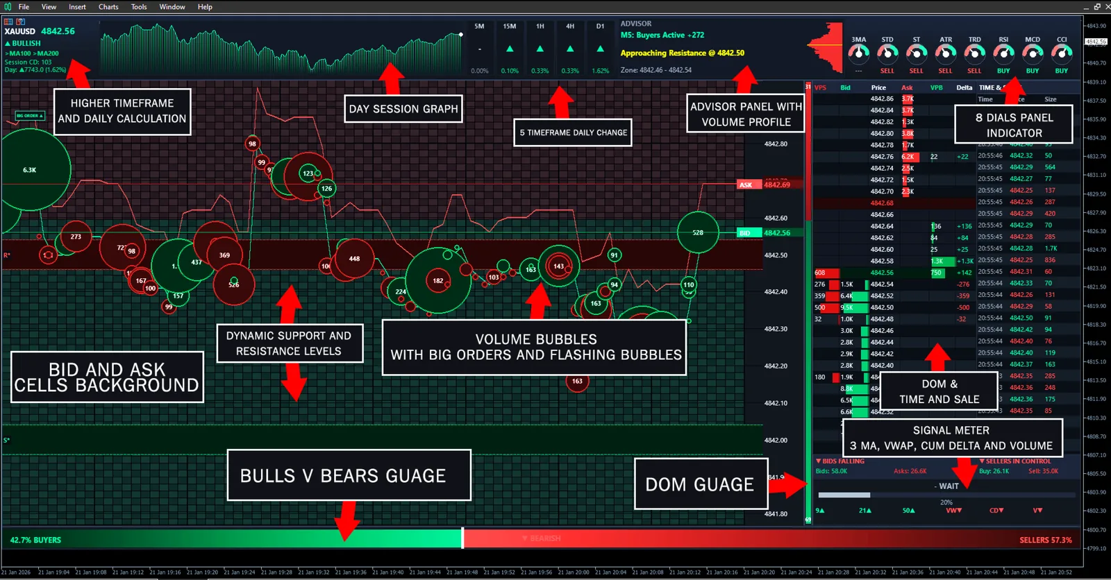 Volume Bubbles order flow in MetaTrader 5
